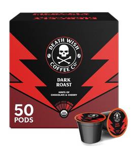 lot 108 image: Brand New Death Wish Coffee - Dark Roast Single Serve Pods - (50 Count) $47.14 Retail B