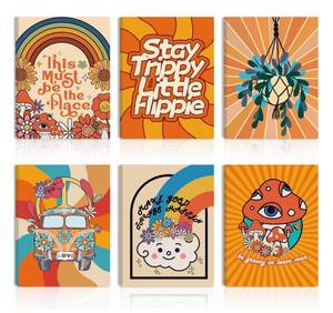 lot 116 image: Brand New Anyzal Hippie Wall Art Vintage Prints Set of 6 $35.99 Retail B