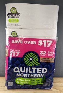 lot 149K image: New Quilted Northern Ultra Soft Strong 2-Ply Toilet Paper (244 SheetsRoll, 32 Rolls) X