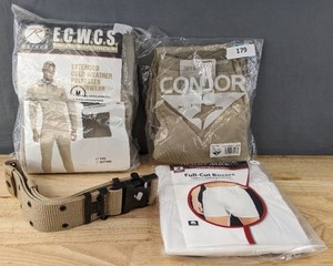 lot 859 image: New Rothco ECWCS Extended Cold Weather Polyester Underwear Mens Size Medium Top, Condor Base II Mens Size Small Bottom and 2 Pairs of Round Tree & Yorke Premium Mens Size 42 Full-Cut Boxers N