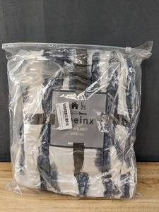 lot 79 image: Brand New Zeeinx Cozy Grey and White Stripe Throw Blanket 50 x 60 B