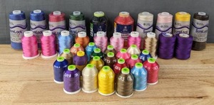 lot 19K image: New Assortment of Various Colored Coats & Clark Surlock Overlock Thread and Embroidery Thread N