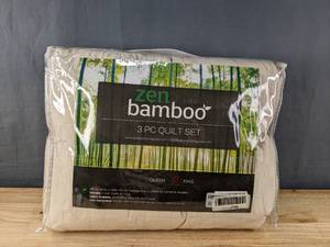 lot 138K image: Brand New Zen Bamboo King Size 3 Piece Quilt Set B