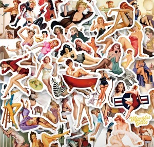 lot 46G image: 60 New Retro Girls Stickers N