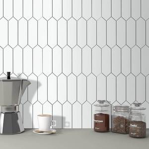 lot 152 image: New SUNWINGS Backsplash for Kitchen Peel and Stick, Stone Composite Self Adhesive Long Hexagon Mosaic Wall Tiles $59.96 Retail B