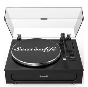 lot 14 image: Brand New Record Player High Fidelity Turntable for Vinyl Records Built-in 4 Stereo Speakers All-in-One Vinyl Player Belt Drive Turn Table MM Cartridge ATN-3600L Stylus 33 45 Speed BT Wireless Classic Black $249.99 Retail B