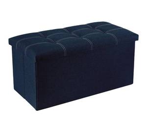 lot 157 image: Brand New 30 Inches Folding Storage Ottoman Bench Blue B