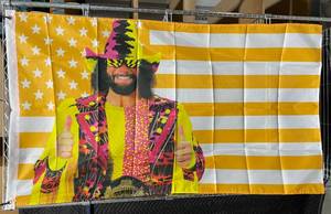 lot 21B image: New 3 x 5 WWE Macho Man WWF Wrestling USA Flag WCW O