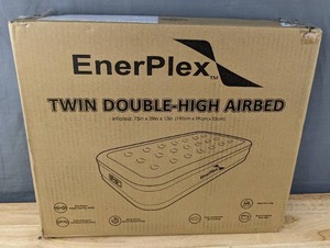 lot 7 image: Brand New EnerPlex Portable Camping Series Twin Double High Inflatable Air Mattress $139.95 Retail B