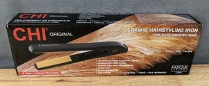 lot 12 image: Brand New CHI Original Ceramic Flat Iron Black $70 Retail N