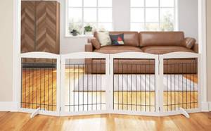 lot 180 image: New PAWLAND Extra Wide Dog gate for The House, Doorway, Stairs, Dog Fences Indoor $99.99 Retail B