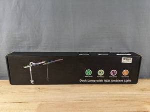 lot 183 image: New Desk Lamp with RGB Ambient Light in Black B