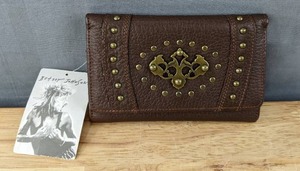 lot 155K image: New Betsey Johnson Indexer Good Girl Betsey Wallet Brown N
