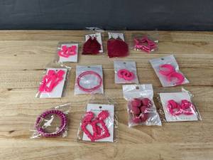 lot 169 image: Collection of 12 Pairs of Brand New Hot Pink Earrings B