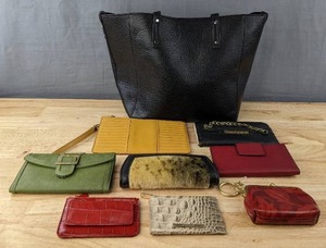 lot 124K image: Assortment of 9 Multi Colored Wallets, Clutches and Purse N