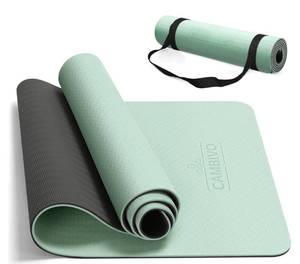 lot 922 image: Brand New CAMBIVO Yoga Mat with Carrying Strap for Women Men Kids, Mint GreenGray B