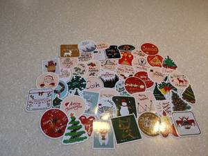 lot 436 image: Brand New 50 Total Christmas New Year Stickers P