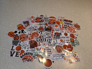 lot 443 image: 50 Total Brand New Basketball Stickers P