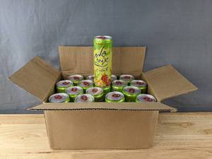 lot 19E image: 17 Brand New 12oz Cans of La Croix Pina Fraise Pineapple Strawberry Sparkling Water N