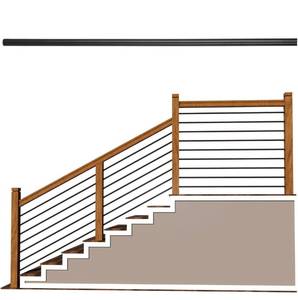 lot 193 image: New 5 Foot x 58-inch Round Horizontal Wrought Iron Metal Spindles Bar Baluster for Staircase Remodel-Matte Black 10 Pack $225.99 RetailB