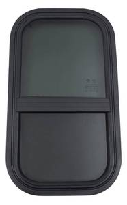 lot 196 image: New Vertical Sliding Black RV Window $89.99 Retail S