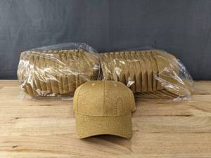 lot 210 image: 24 Brand New Yupoong Sand Color Velcro Back Hats OSFM A