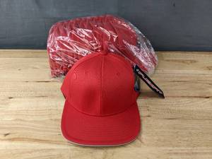 lot 128K image: 48 Brand New Yupoong Red with Silver Hats SmallMedium A