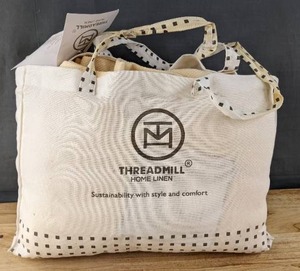lot 95K image: Brand New Threadmill Home Linen 100% Combed Cotton King Vanilla Cream Blanket L