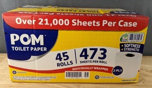 lot 942 image: New 45-Roll Case POM 2-Ply Toilet Paper L