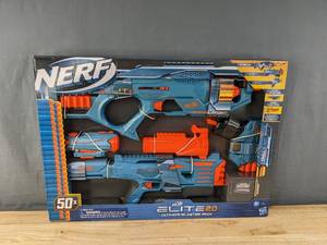 lot 22A image: Brand New Nerf Elite 2.0 Ultimate Blaster 3-pack Retail $34.50 N