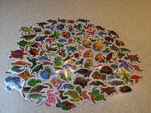 lot 449 image: 100 Total Brand New Turtle Stickers P