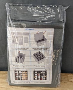 lot 228 image: Brand New Shoe Organizer for Closet Fits 16 Pairs Foldable Shoe Storage Bin wBottom Support, Grey L