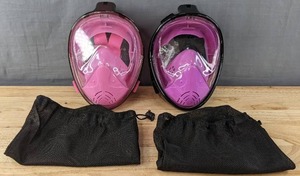 lot 112K image: Brand New 2 Snorkel Masks PinkPurple SmallMedium L