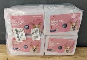 lot 240 image: 4 Packs of Brand New Flying Paws Disposable Female Dog Diapers, 10 Pcs. Size XXS L