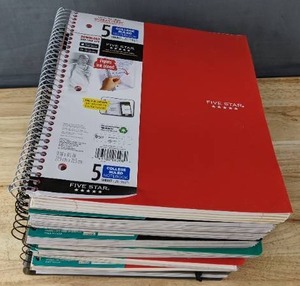 lot 77K image: New Lot of Nine 5-Subject College Ruled Notebooks by Wexford and Mead Five Star $90 Retail W