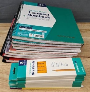 lot 132K image: New Lot of Nine 1-Subject College Ruled Notebooks by Wexford and Mead Five Star and 7 Packages of Wexford Pencils W