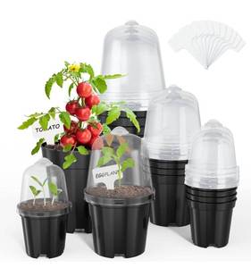 lot 215 image: Brand New Homenote Nursery Pots for Plants with Humidity Domes L