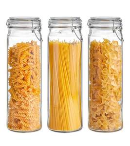 lot 216 image: Brand New ComSaf 60oz Airtight Glass Jars Set of 3 with Lids Round $29.99 Retail L