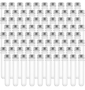 lot 221 image: Brand New JAPCHET 80 Pack 25x140mm Clear Plastic Test Tubes L