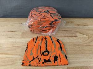 lot 15L image: 60 Brand New Advantage Series Ltd. Orange Digital Camo Winter Beanies Hats OSFM A