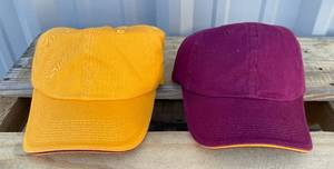lot 153K image: 48 Brand New Advantage Series Ltd. Velcro Back Athletic GoldMaroon Hats OSFM A