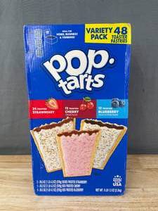 lot 73K image: Brand New Variety Box of 48 Pop Tarts - Strawberry, Cherry & Blueberry N