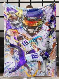 lot 18A image: Brand New Justin Jefferson Minnesota Vikings NFL 60 x 40 Blanket N