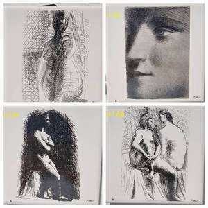 lot 3 image: Picasso Estate Set of 4 Spadem Tiles Ltd Ed Thumbprint, 2162