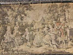 lot 34 image: Antique French Regency Tapestry Courting Dance