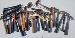 lot 111 image: Huge Hand Tool Collection - Hammers - Mallets - Crow Bars