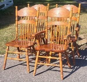 lot 45 image: Vintage Press Back Dining Chair Collection