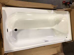 Bootz Industries Aloha 60 in. x 30 in. Soaking Bathtub with Right Drain in White  Slight Damage   Customer Returns See Pictures