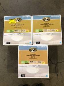 Lot ofHampton Bay 11 in. 2700K Warm White and 4000K Bright White Universal LED Ceiling Fan Light Kit (4-Pack)    Customer Returns See Pictures