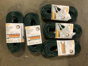 Lot of HDX 60 ft. 163 Extension Cord, Green  Customer Returns See Pictures